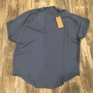 NWT Dusty Blue Francesca’s Blouse